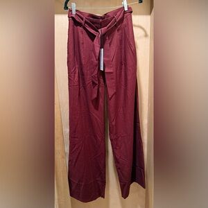 Sage + Fig Burgundy Dress Pants With Belt Wide Leg New with Tags 🏷️